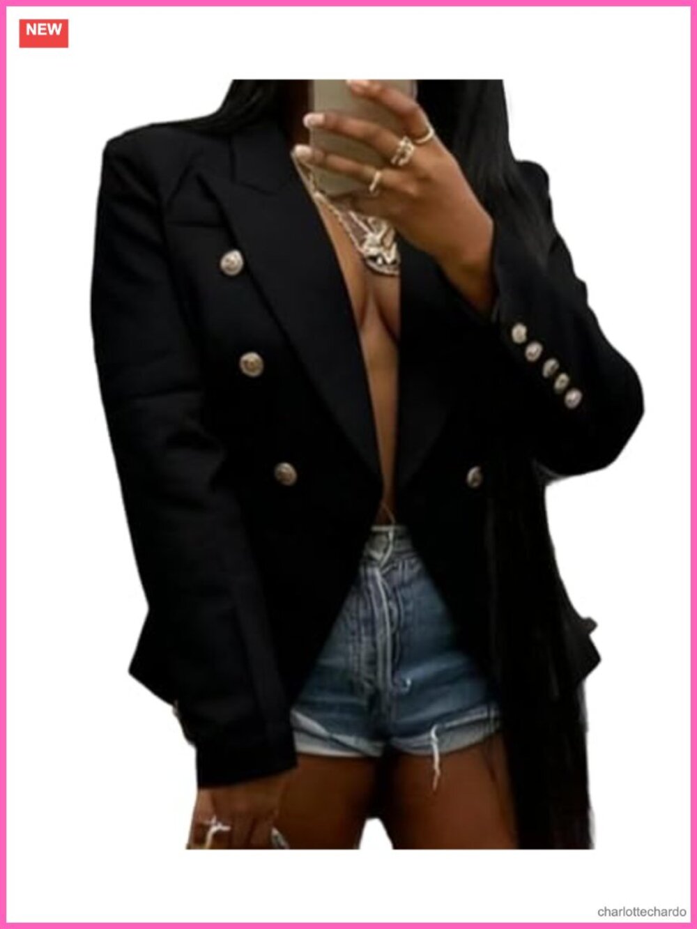 Women's Camo Double Breasted Long Sleeve Cropped Blazer Jacket